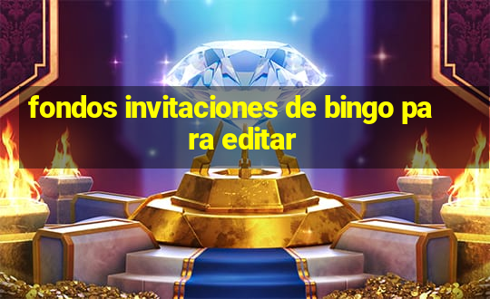 fondos invitaciones de bingo para editar