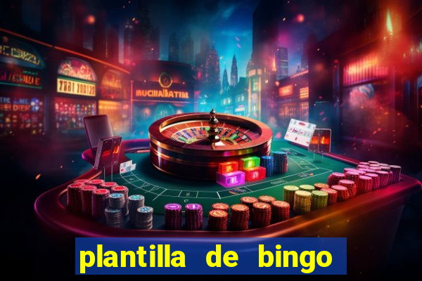 plantilla de bingo para editar