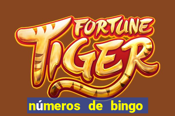 números de bingo de 1 a 75